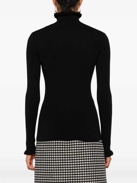 Pulovere casual Valentino Garavani Turtleneck With Ruffles BLACK Femei (BM 19164938) 4