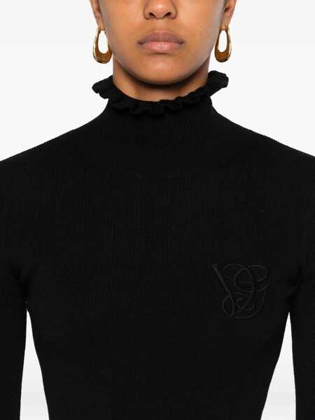 Pulovere casual Valentino Garavani Turtleneck With Ruffles BLACK Femei (BM 19164938) 5