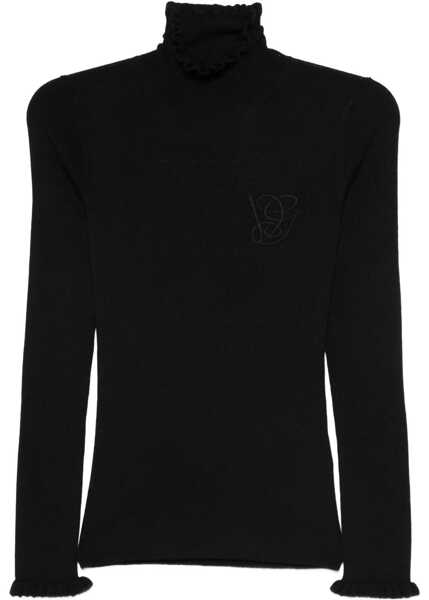 Pulovere casual Valentino Garavani Turtleneck With Ruffles BLACK Femei (BM 19164938) 1