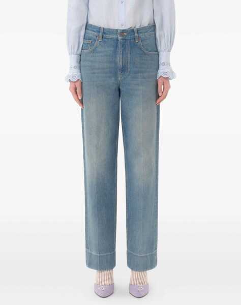 Blugi Valentino Garavani Chez Valentino Denim Pants LIGHT BLUE Femei (BM 19164941) 3