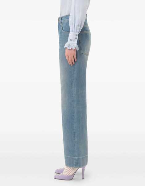 Blugi Valentino Garavani Chez Valentino Denim Pants LIGHT BLUE Femei (BM 19164941) 4