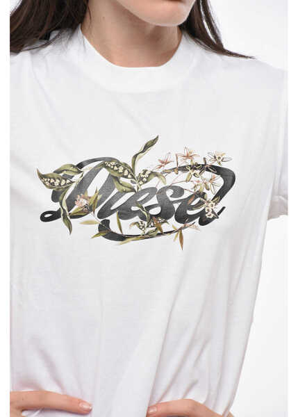 Tricouri Diesel Cotton Crewneck T-Shirt Garden White Femei (BM 19164986) 3