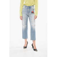 Blugi drepti Pac-Man Wide Leg Boston Jeans With Distressed Detail 19Cm Femei