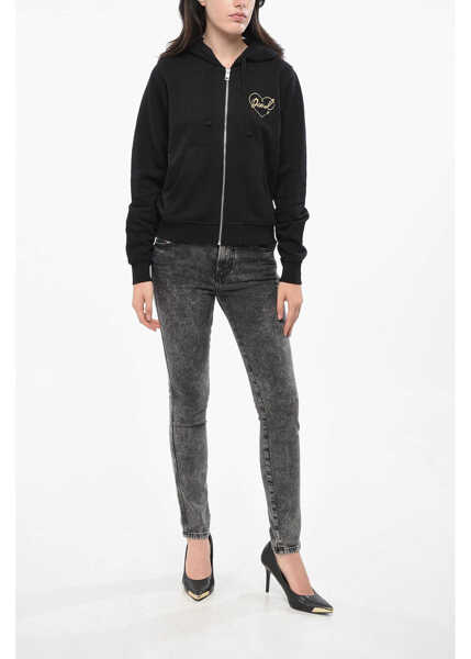 Bluze de trening Diesel Brushed Cotton Reggy Full Zip Hoodie Black Femei (BM 19164998) 4