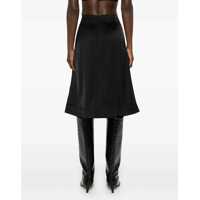 Fuste TOTEME Dama - Fuste lungi TOTEME TOTME Satin Solid Color Longuette Black Femei (BM 19165031) - B-mall.ro