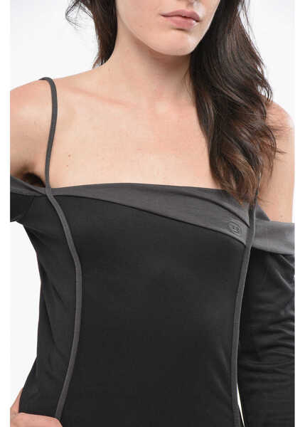 Rochii scurte Diesel Long Sleeved Off-Shoulder D-Rappy Dress Black Femei (BM 19165037) 3