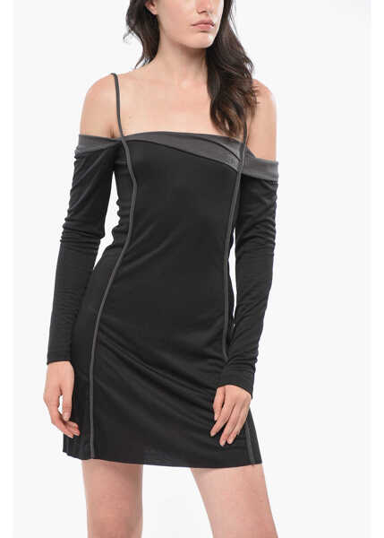 Rochii scurte Diesel Long Sleeved Off-Shoulder D-Rappy Dress Black Femei (BM 19165037) 4