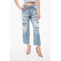 Blugi drepti Cuffed Hem Boston Distressed Jeans 20Cm Femei