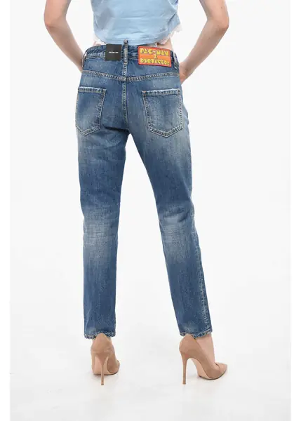 Blugi drepti DSQUARED2 Pac-Man Regular Fit Cool Girl Jeans With Embroidery 15Cm Blue Femei (BM 19165043) 4