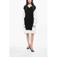 Camasi casual Mm1 Two-Tone Double Fabric Oversized Shirt Femei
