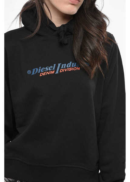 Hanorace Diesel Hooded Industry Sweatshirt With Embossed Print Black Femei (BM 19165049) 3