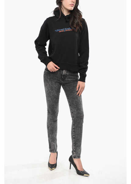 Hanorace Diesel Hooded Industry Sweatshirt With Embossed Print Black Femei (BM 19165049) 4