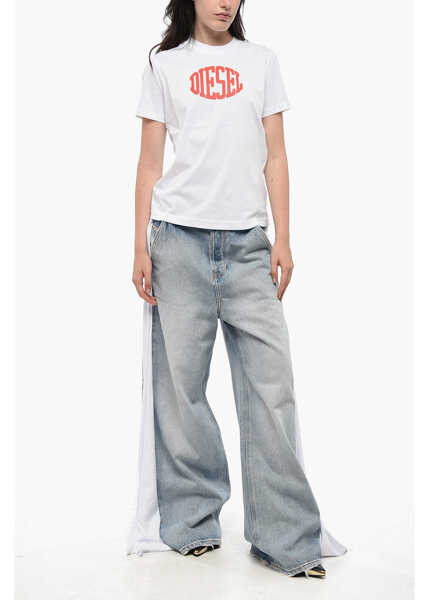 Tricouri Diesel Crew Neck Cotton T-Shirt With Embossed Logo White Femei (BM 19165052) 4