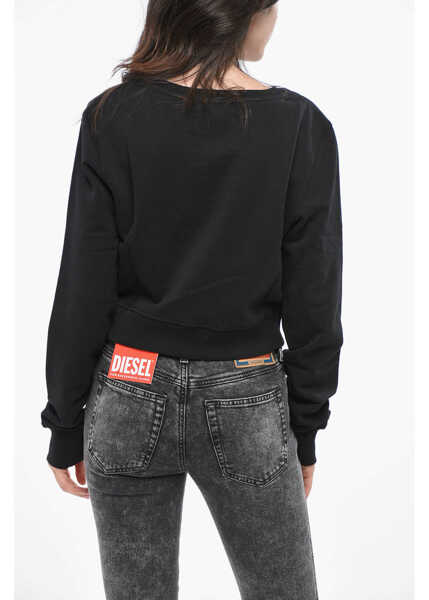 Bluze de trening Diesel Red Tag Crew Neck Slimmy Sweatshirt With See Through Detail Black Femei (BM 19165064) 2