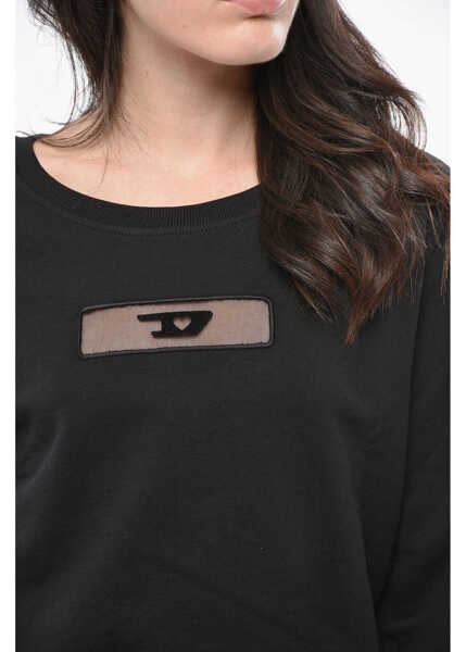 Bluze de trening Diesel Red Tag Crew Neck Slimmy Sweatshirt With See Through Detail Black Femei (BM 19165064) 3