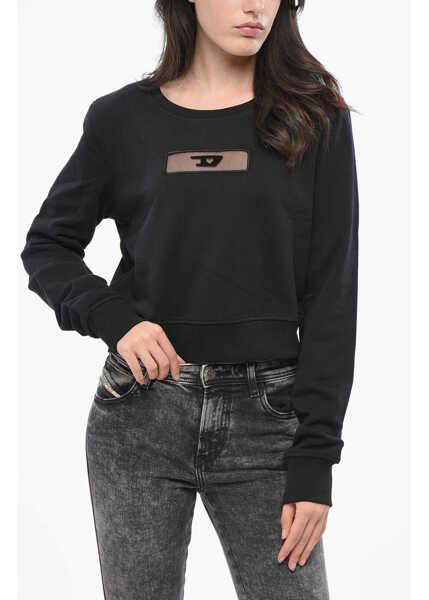 Bluze de trening Diesel Red Tag Crew Neck Slimmy Sweatshirt With See Through Detail Black Femei (BM 19165064) 1