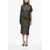 Maison Margiela Mm1 Mm10 Turtleneck Double Fabric Asymmetrical Cut Dress Brown
