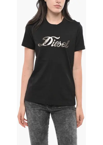 Tricouri Diesel Crew Neck Sily T-Shirt With Lam Logo Black Femei (BM 19165088) 1