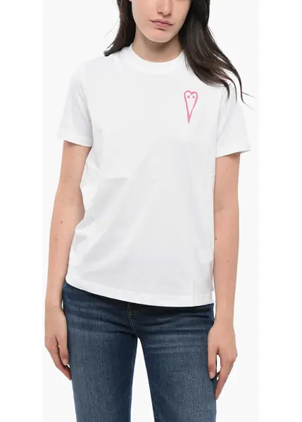 Tricouri Diesel Crew Neck Cotton T-Shirt With Print White Femei (BM 19165214) 1