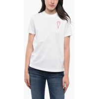 Tricouri Crew Neck Cotton T-Shirt With Print Femei