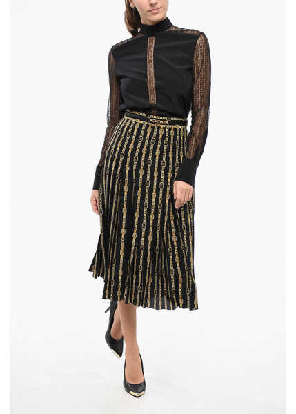 Fuste lungi Cline Monogram Silk Chain Midi Skirt Black Femei (BM 19165217) 4
