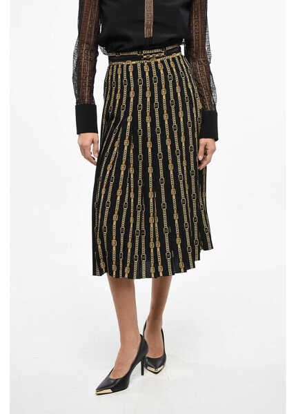 Fuste lungi Cline Monogram Silk Chain Midi Skirt Black Femei (BM 19165217) 1