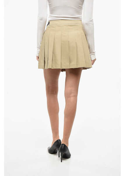 Fuste scurte Dior Double-Layered Pleated Miniskirt With Quilted Shorts Beige Femei (BM 19165220) 2
