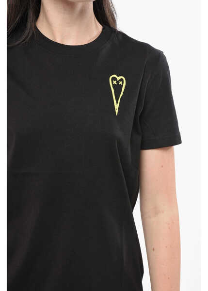 Tricouri Diesel Crew Neck Cotton T-Shirt With Print Black Femei (BM 19165229) 3