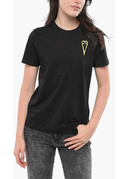 Tricouri Diesel Crew Neck Cotton T-Shirt With Print Black Femei (BM 19165229) 1