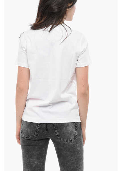 Tricouri Diesel Crew Neck Cotton T-Shirt With Printed Logo White Femei (BM 19165241) 2