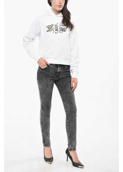 Bluze de trening Diesel Brushed Cotton Garden Hoodie With Print White Femei (BM 19165247) 4