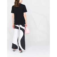 Tricouri MSGM Dama - Tricouri MSGM Cotton Crew-Neck T-Shirt With Side Embroidery Logo Black Femei (BM 19165253) - B-mall.ro