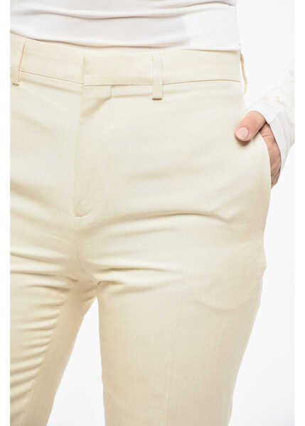 Pantaloni office Cline 4-Pocketed Silk Pants With Belt Loops White Femei (BM 19165259) 3