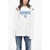 DSQUARED2 Long Sleeve Oversized Varsity Fit Crew-Neck T-Shirt White