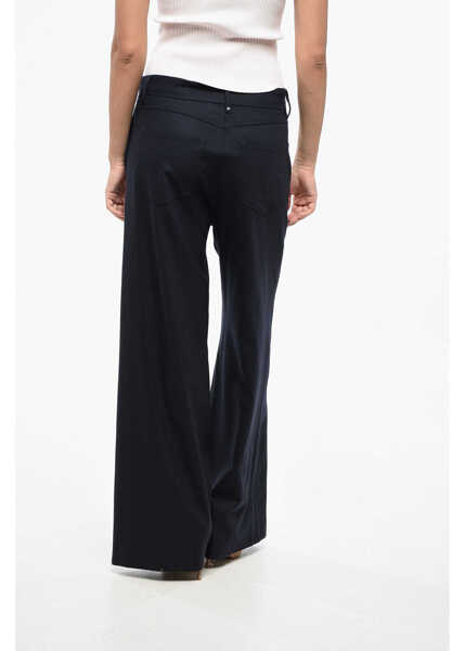 Pantaloni casual Max Mara S Cropped Fit Ermes Palazzo Pants Blue Femei (BM 19165286) 2