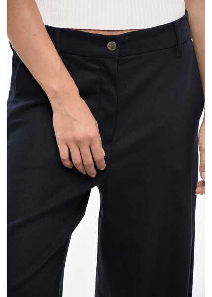 Pantaloni casual Max Mara S Cropped Fit Ermes Palazzo Pants Blue Femei (BM 19165286) 3