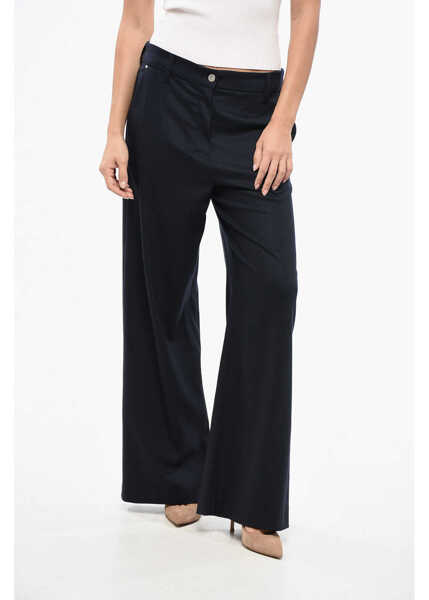 Pantaloni casual Max Mara S Cropped Fit Ermes Palazzo Pants Blue Femei (BM 19165286) 1