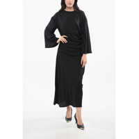 Rochii lungi Solid Color Bassano Maxi Dress With Draped Femei