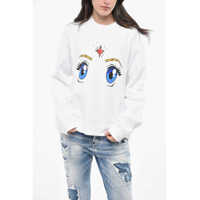 Bluze de trening Fleeced Cotton Cool Fit Crew-Neck Sweatshirt With Print Femei