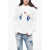 DSQUARED2 Fleeced Cotton Cool Fit Crew-Neck Sweatshirt With Print White