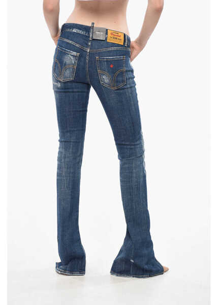 Blugi drepti DSQUARED2 Regular Fit Trumpet Jeans With Ankle Split 20Cm Blue Femei (BM 19165397) 2