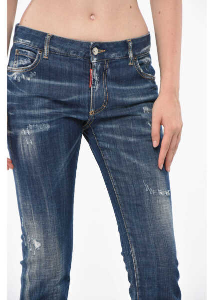 Blugi drepti DSQUARED2 Regular Fit Trumpet Jeans With Ankle Split 20Cm Blue Femei (BM 19165397) 3