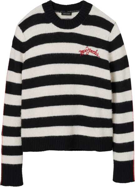 Pulovere Marc Jacobs Striped Two-Tone Crew-Neck Sweater Black & White Femei (BM 19165409) 1