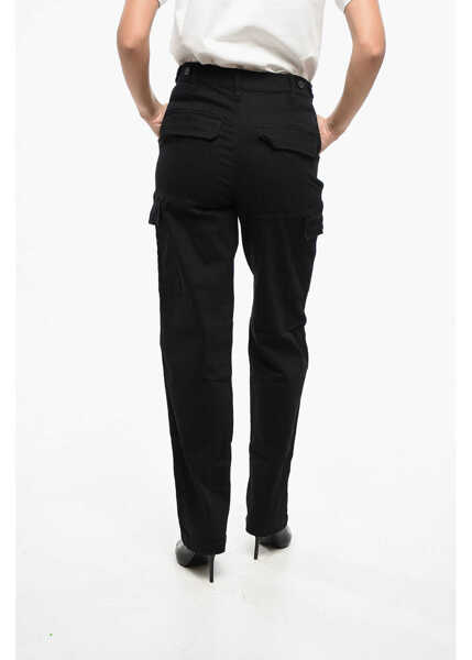 Pantaloni casual DAILY PAPER Stretch Cotton Ezea Cargo Pants Black Femei (BM 19165424) 2