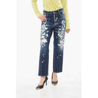 Blugi drepti Rhinestoned Acid Wash Boston Jeans 19Cm Femei