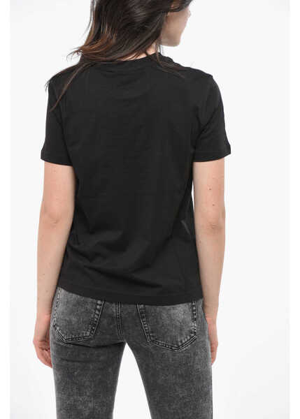 Tricouri Diesel Cotton Crew-Neck T-Shirt Industry Black Femei (BM 19165436) 2