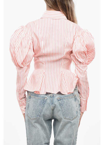 Camasi casual Viktor & Rolf Stripe Motif Puffed Sleeves Princess Cotton Shirt White Femei (BM 19165442) 2