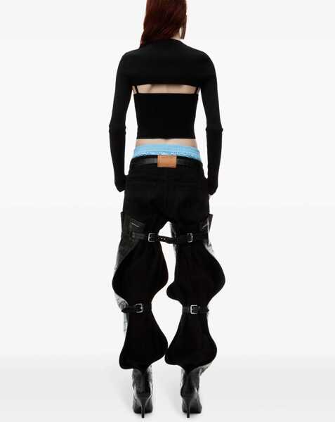 Cardigane Alexander Wang Cropped Ribbed Cami Cardigan With Tank Twinset Black Femei (BM 19165451) 3