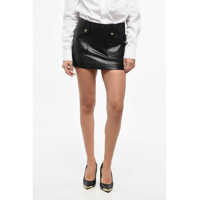 Fuste casual Leather Miniskirt With Back Zip Femei