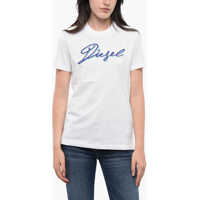 Tricouri Crew Neck Sily Cotton T-Shirt With Embroidered Logo Femei